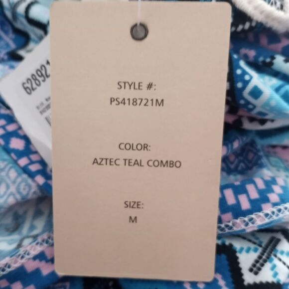 PINK ROSE AZTEC TEAL CROCHET BACK TOP SZ.M NWT - Picture 9 of 9